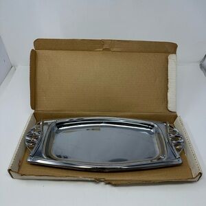 Vintage Milbern Creations Chromium Bread Tray No. 1125 In Original Box H0